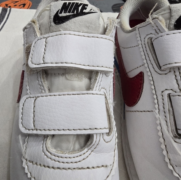 Size 12c - Nike Classic Cortez Leather White Red - Picture 6 of 12